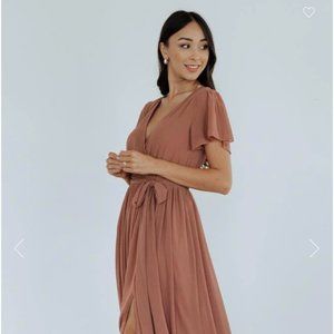 Baltic Born Kristina Maxi Dress (Rosy Brown) Size Small